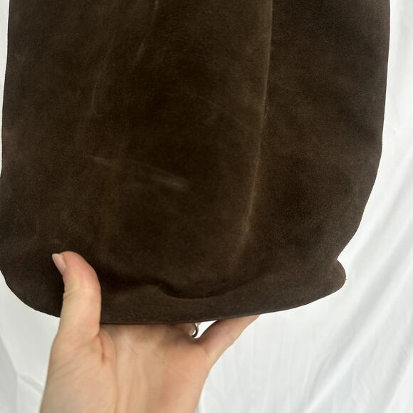 Khaite Lotus Tote Dark Brown Leather Shoulder Bag Purse Minimalist Large Scarf - Picture 12 of 12